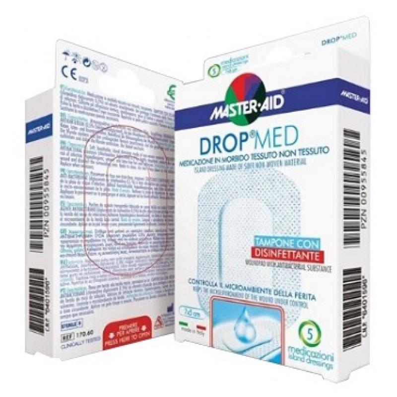 Master Aid Drop Medicazione in morbido tessuto non tessuto 10,5x25cm 3 pezzi