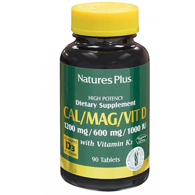 Nature's Plus Cal/Mag/Vit D3 con Vitamina K2 Integratore Vitaminico