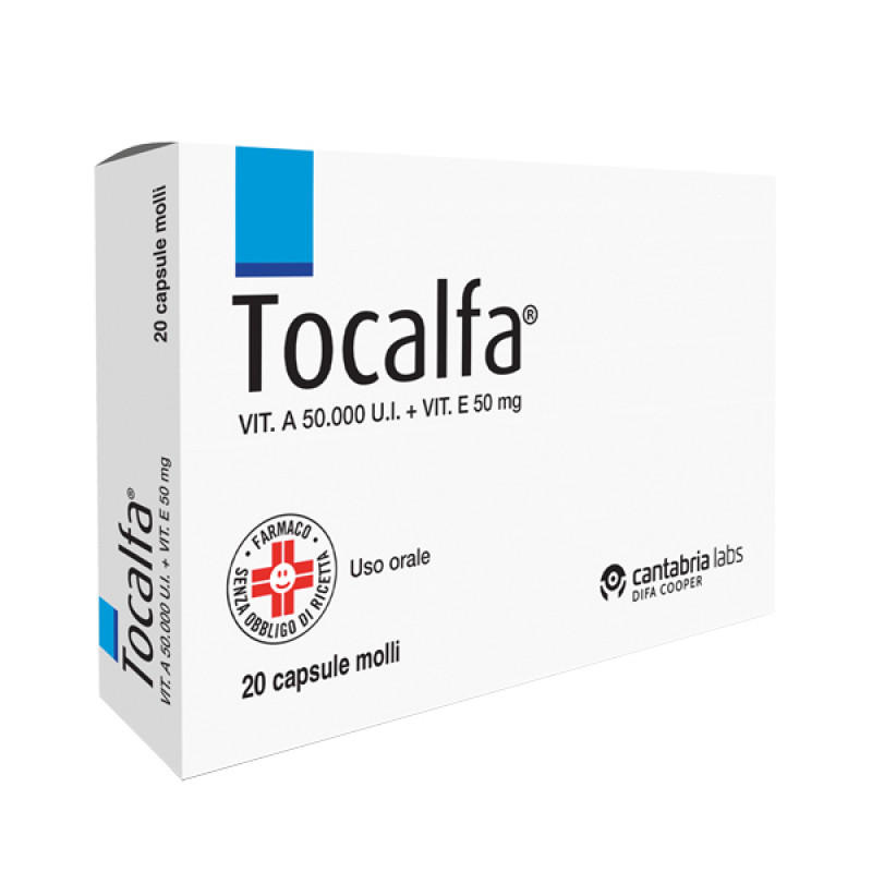 Tocalfa 50000 UI + 50mg Vitamina A + E 20 Capsule Molli
