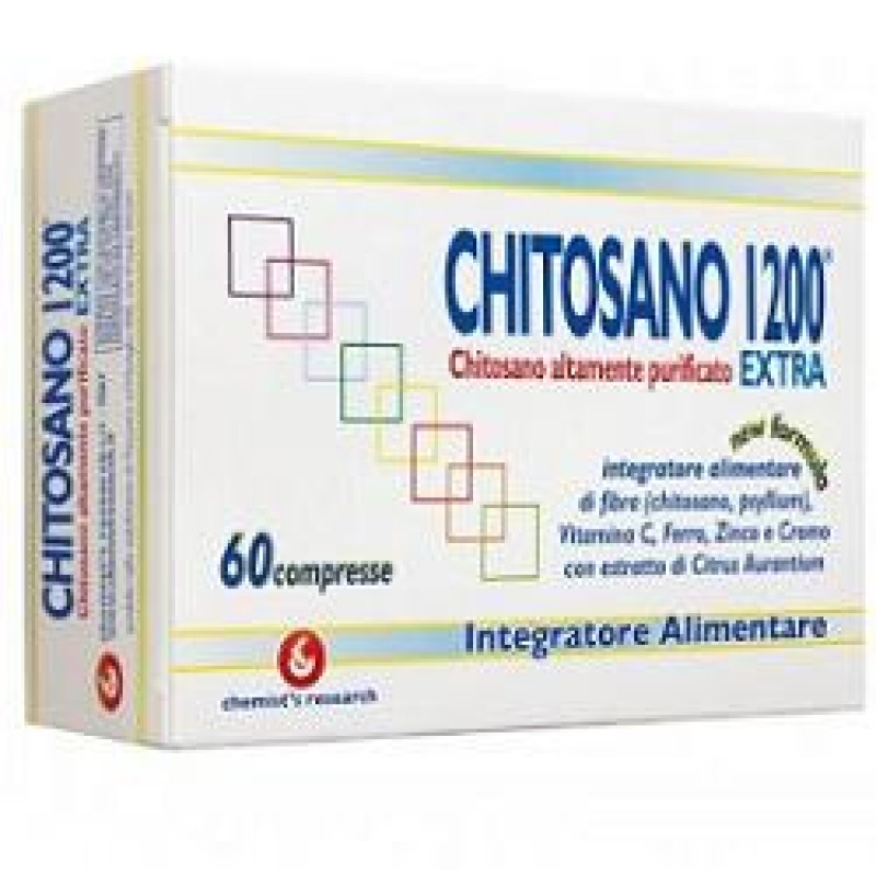 Chemist's Research Chitosano 1200 Extra Integratore Controllo del Peso 60 compresse