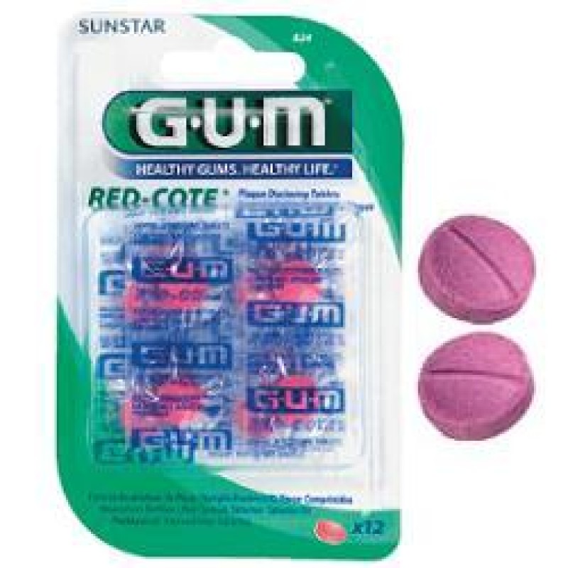 Gum Red-Cote Rivelatore Placca Gusto Ciliegia 12 Pastiglie