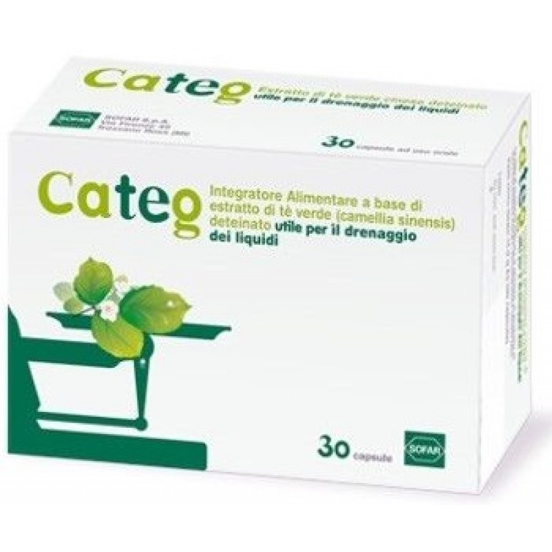 Categ Estratto Di Tè Verde Integratore Drenante 30 Capsule - SCADENZA GIUGNO 2025