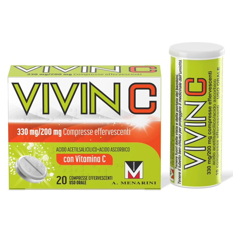 Vivin C contro primi sintomi influenzali e raffreddore 20 compresse effervescenti, con Vit C