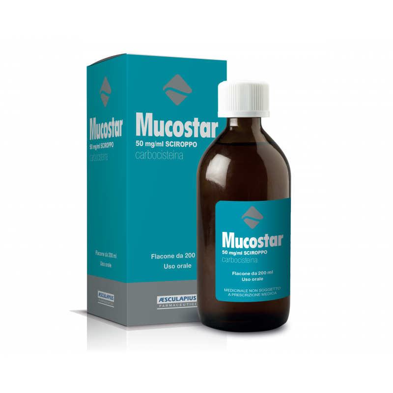 Mucostar Sciroppo 50 mg/ml Carbocisteina Flacone 200 ml