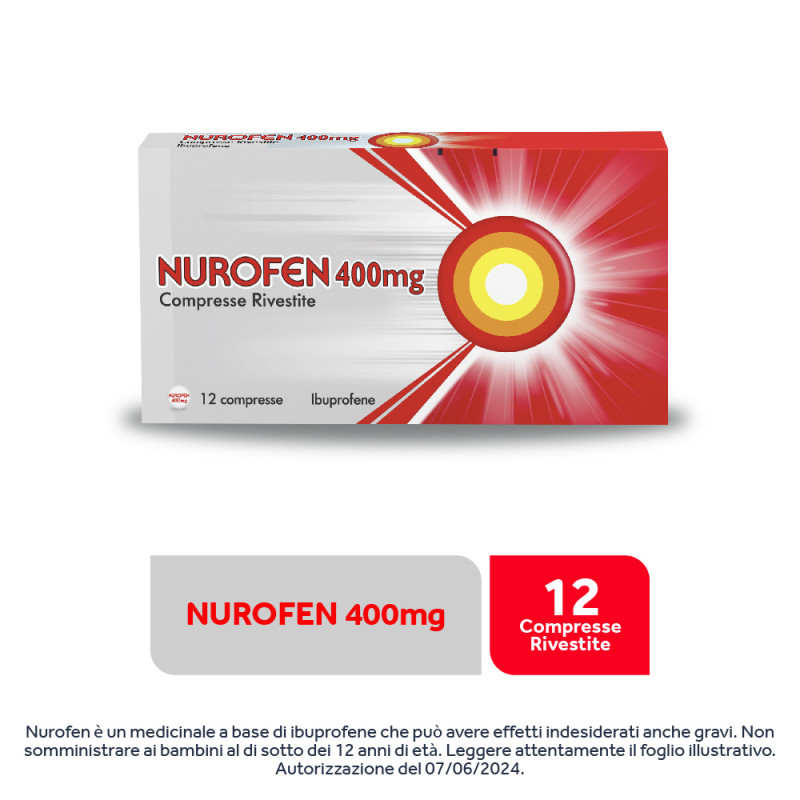 NUROFEN 400MG 12 CPR ibuprofene funzione antinfiammatoria e antidolorifica contro febbre, mal di testa, dolori muscolari e articolari