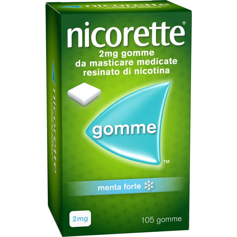 Nicorette Gomme 2 mg Nicotina Menta 105 Gomme Masticabili