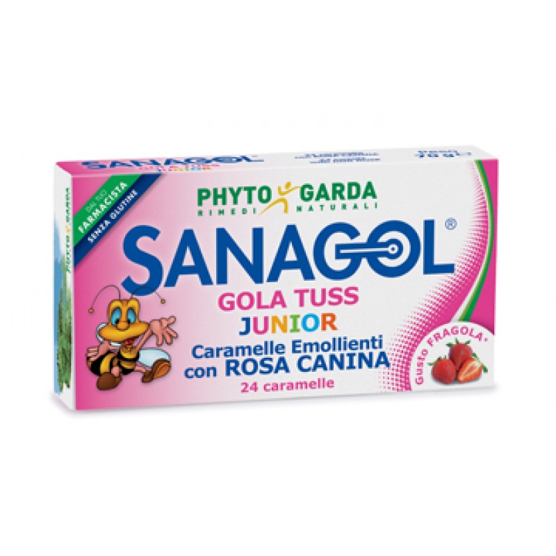 Sanagol Gola Tuss Junior Gusto Fragola 24 Caramelle