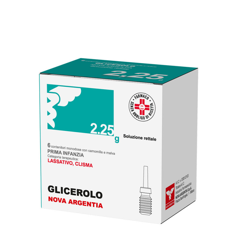 Glicerolo Nova Argentia Prima Infanzia 2,25g Soluzione Rettale 6 Monodose con Camomilla e Malva