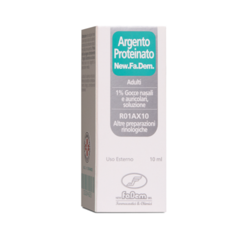 Argento Proteinato New Fadem 2% Gocce Nasali e Auricolari 10 ml