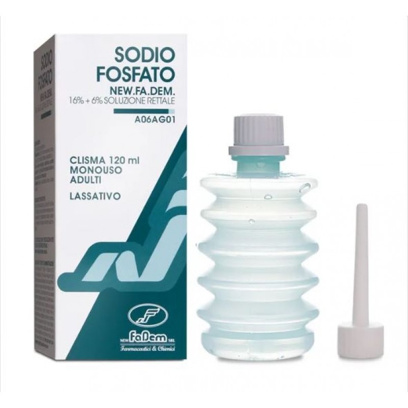Sodio Fosfato New Fadem Adulti 16%-6% Soluzione Rettale Clistere Flacone 120 ml