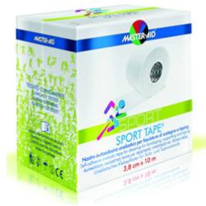 Master Aid Sport Tape Nastro Autoadesivo Per Bendaggio Di Sostegno cm 3,8x10m 1 Bobina Di Nastro
