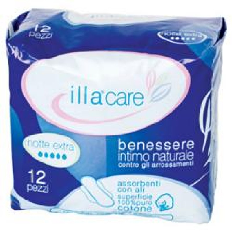 Illa Care Assorbenti Notte Ipoallergenici Extra 12 Pezzi