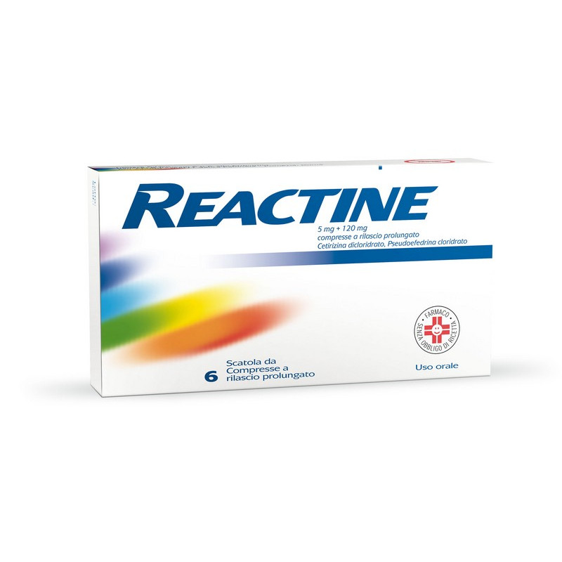 Reactine Allergia 6 Compresse Antistaminico Rinite Allergica e Rinorrea