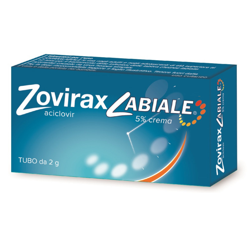 Zovirax Labiale Infezione Virus Herpes Simplex (Herpes Labiale) Labbra Adulti e Adolescenti 2 g