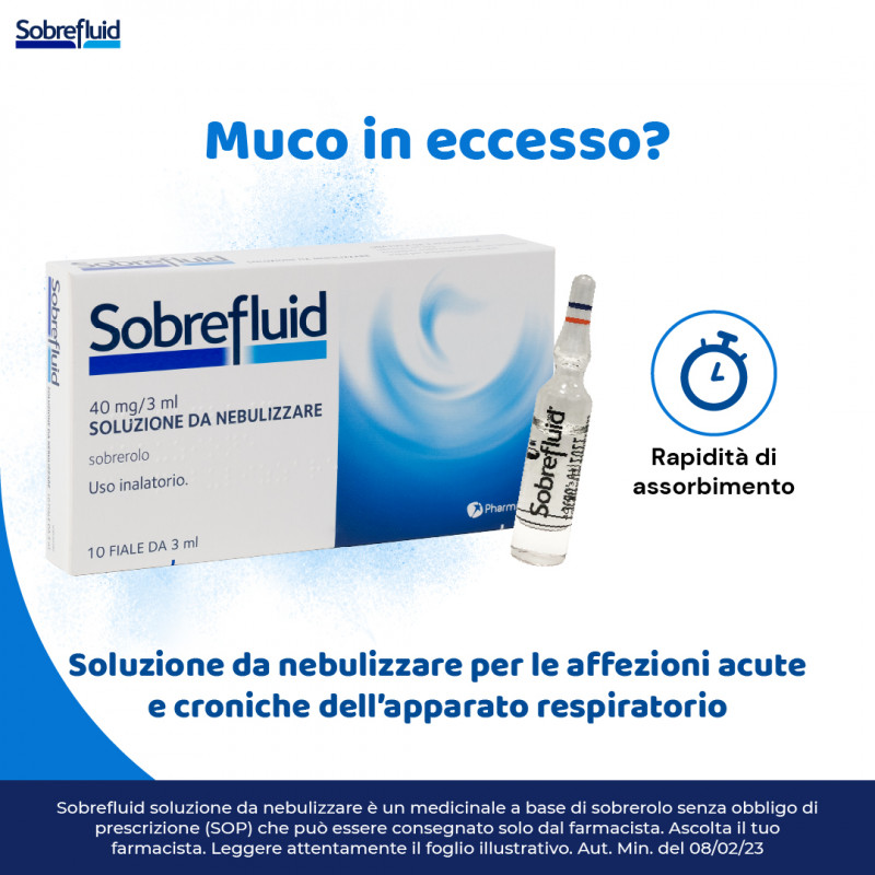 SOBREFLUID SOLUZIONE DA NEBULIZZARE PER AEROSOL 10 FIALE 40 MG/3 ML