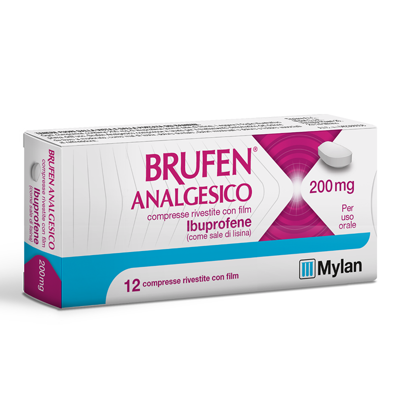 Brufen - Analgesico a base di Ibuprofene - 12 compresse rivestite - 200 mg