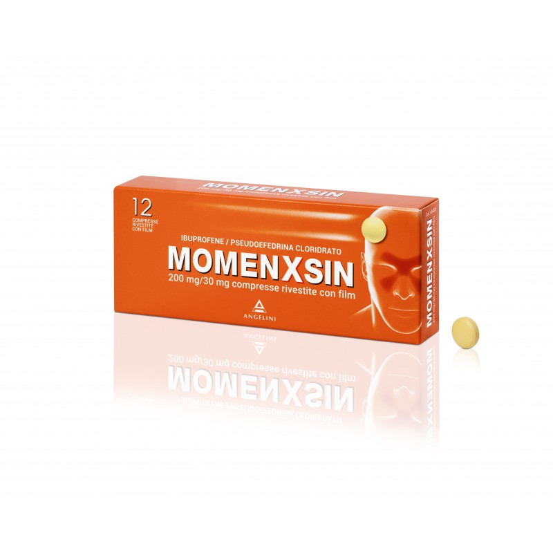 Momenxsin 200mg Ibuprofene + 30mg Pseudofedrina Cloridrato 12 Compresse