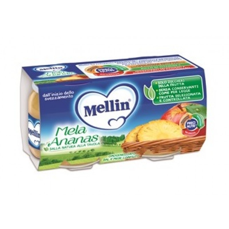 Mellin Omogeneizzato di Frutta Mela e Ananas 2 x 100 g