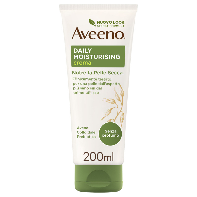 Aveeno, Crema Idratante, Daily Moisturising, da Pelli Normali a Secche, anche Pelli Sensibili, Senza Profumo, con Avena Colloidale Prebiotica, 200ml