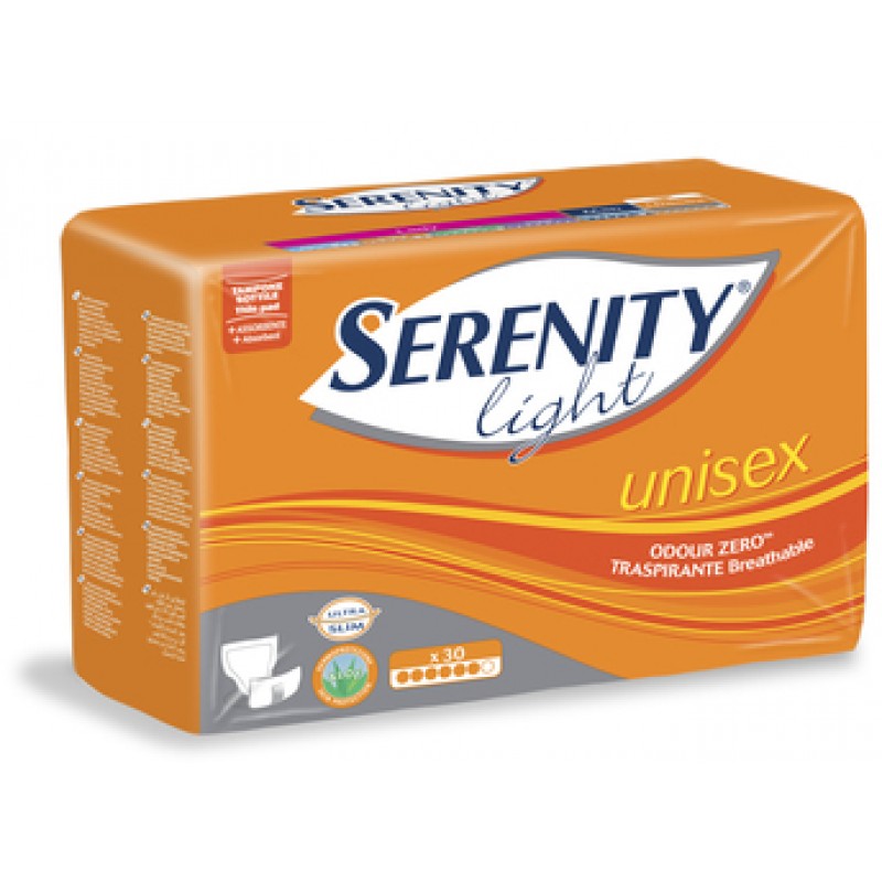 Serenity Light Unisex Pannolone Incontinenza Lieve E Moderata 30 Pezzi