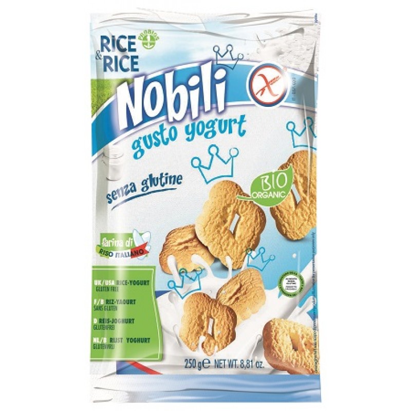 Rice&Rice Nobili Di Riso Con Yogurt Biologico Biscotti Senza Glutine 250 g