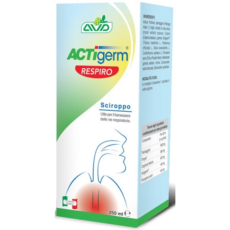 AVD Reform Actigerm Respiro Sciroppo Integratore per Vie Respiratorie 250 ml