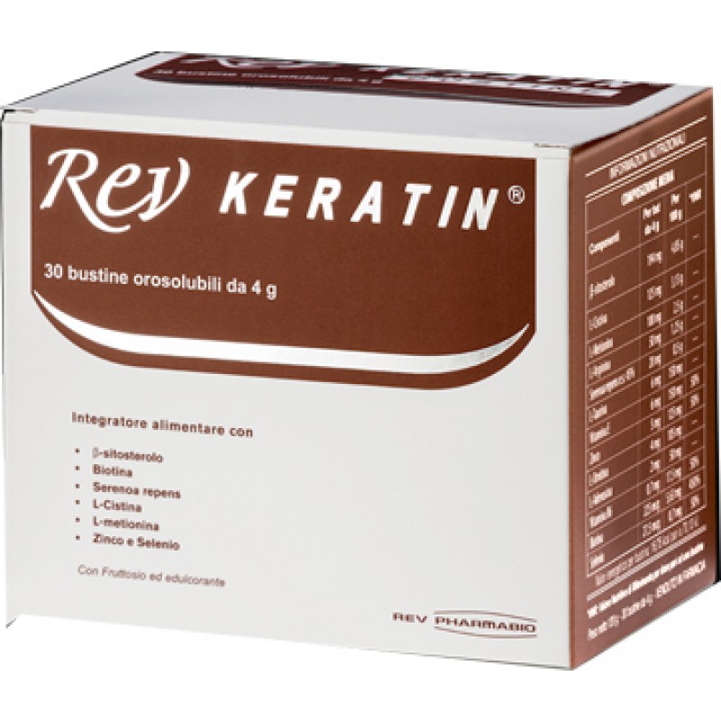 Rev Keratin Integratore Cheratotrofico Capelli e Unghie 30 Bustine