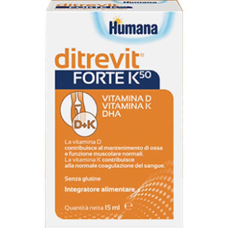 Humana Ditrevit Forte K50 Integratore Vitamina D K e DHA Gocce 15 ml