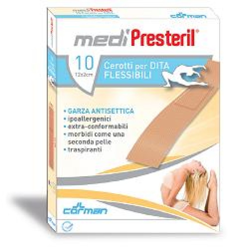 MediPresteril 10 cerotti per dita flessibili 12 x 2 cm