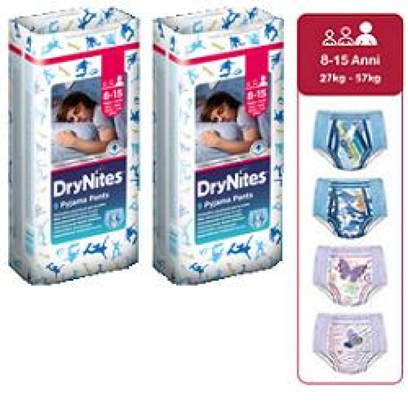 Huggies Drynites Mutandine Assorbenti Ragazze 8-15 Anni 9 Pezzi