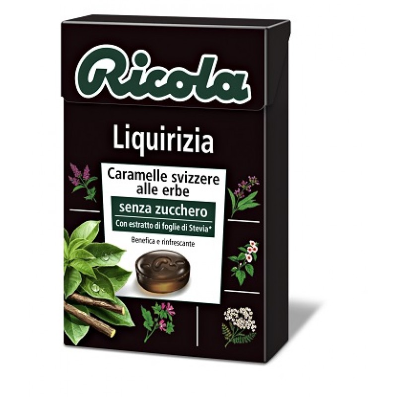 Ricola Liquirizia Caramelle Svizzere alle Erbe Senza Zucchero 50 g