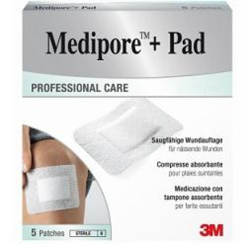 Medipore+Pad Medicazione Sterile 10x10 cm 5 Pezzi