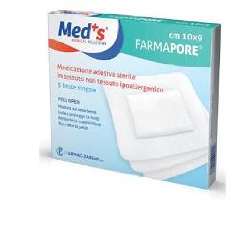 Med's Farmapore Medicazione Autoadesiva Sterile con Cerotto 6x9 cm 5 Pezzi
