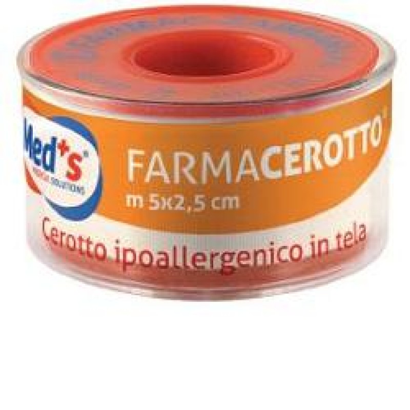 Med's Cerotto ipoallergenico in tela - Linea Farmacerotto - Rocchetto 5 m x 1,25 cm