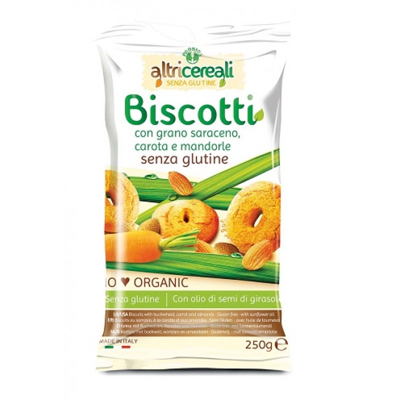 AltriCereali Biscotti Al Grano Saraceno Carote Mandorle Biologico 250 g