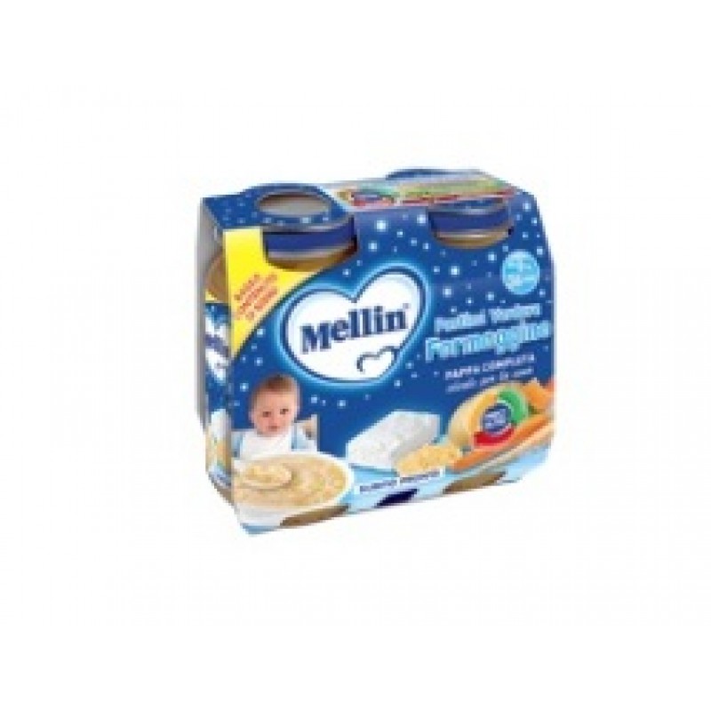 Mellin Pappa Completa Pastina Verdure E Formaggino 2 x 200 g