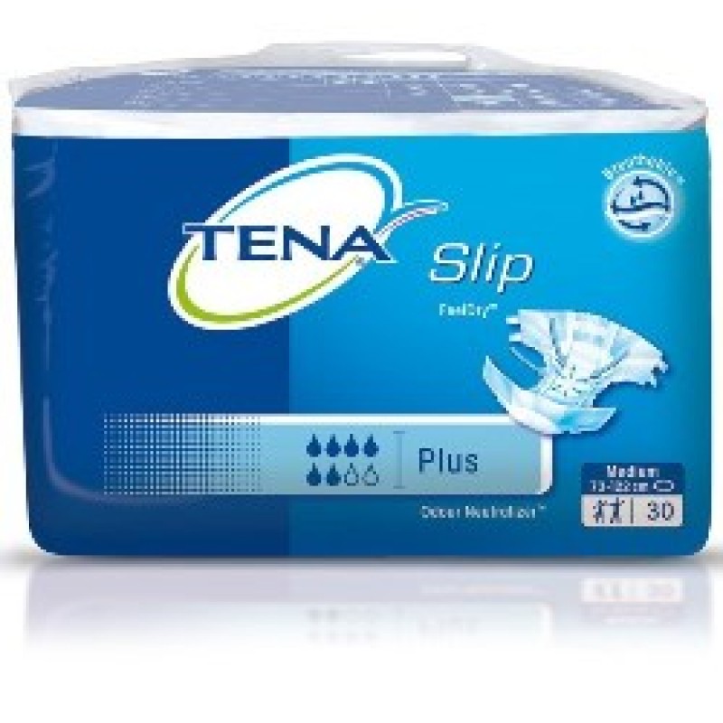 TENA Slip Plus - Pannoloni assorbenti per perdite urinarie Taglia M 30 Pezzi