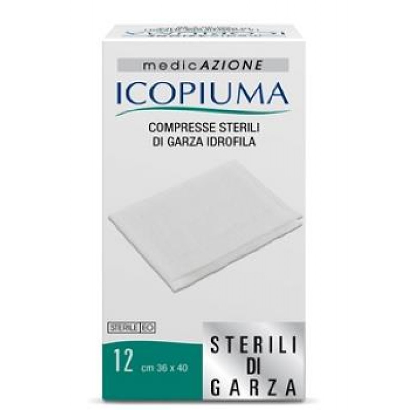 Icopiuma Medicazione compresse sterili di garza 36x40 cm 12 pezzi