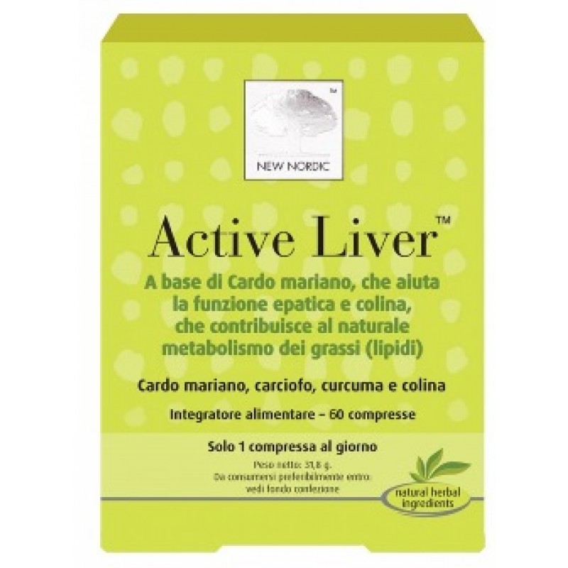 New Nordic ACTIVE LIVER Integratore Cardo Mariano Fegato 60 Compresse