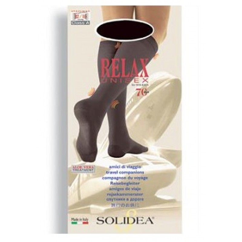 Solidea Relax Unisex 70 DEN Gambaletto Compressivo Colore Antracite Taglia 3 L