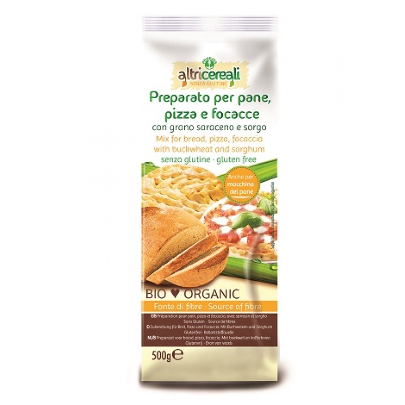 AltriCereali Preparato Per Pane Pizza E Focacce Con Grano Saraceno E Sorgo Biologico 500 g