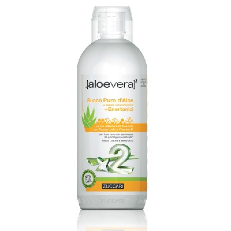 Zuccari AloeVera 2 Succo Puro D'Aloe A Doppia Concentrazione + Enertonici 1 L