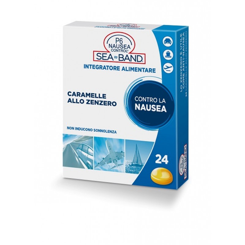 P6 Nausea Control SeaBand Caramelle Allo Zenzero Integratore Contro la Nausea 24 Caramelle