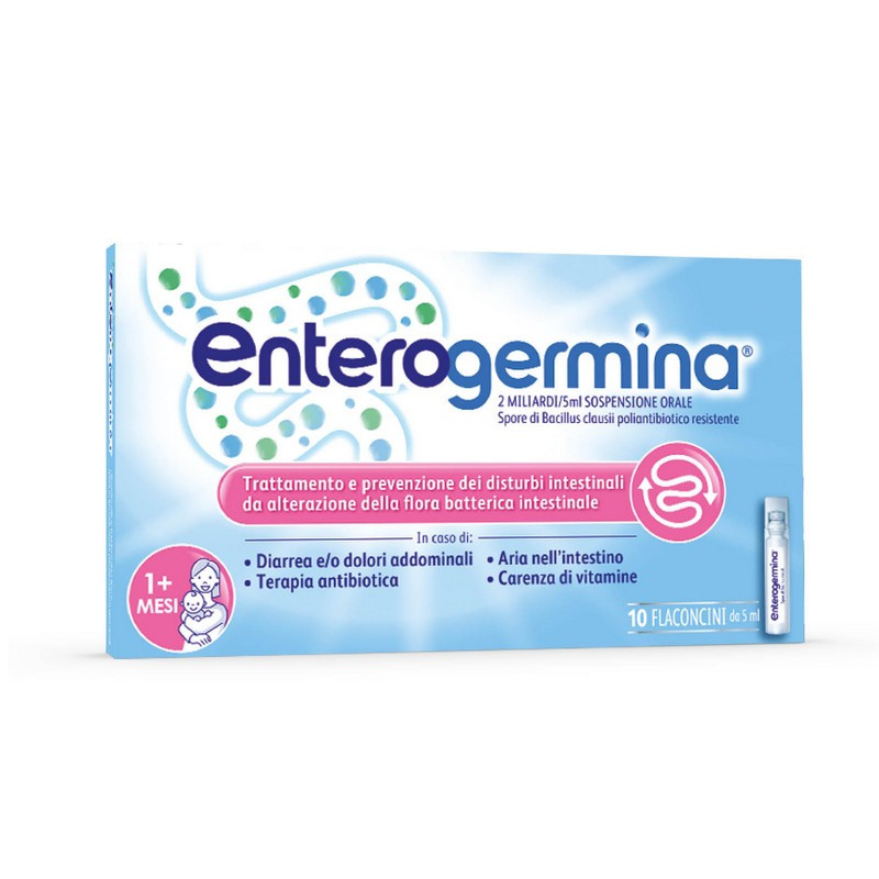 Enterogermina sospensione orale - 2 miliardi - 10 flaconcini - 5 ml