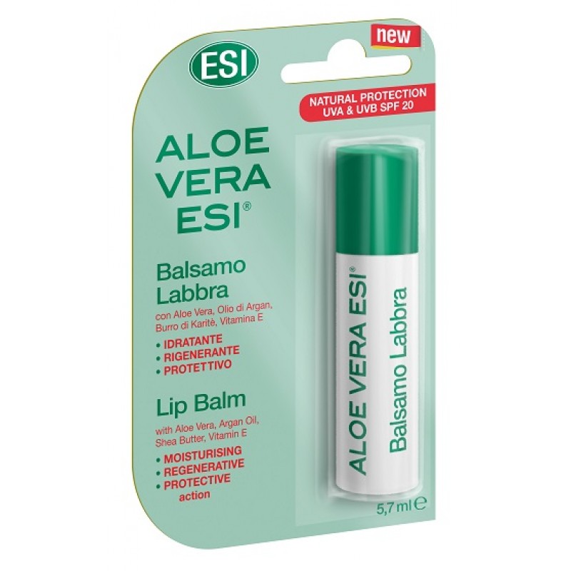 ESI Aloe Vera Protezione 20 Balsamo Idratante Labbra 1 Stick 5,7 ml