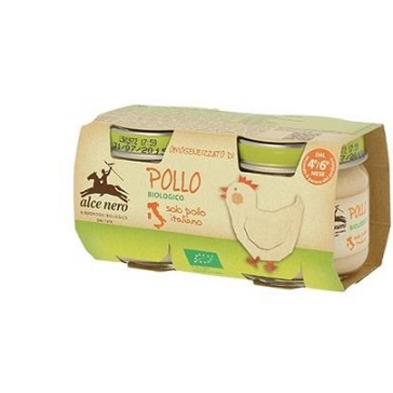 Alce Nero Omogenizzato di Pollo Biologico 2x80 g