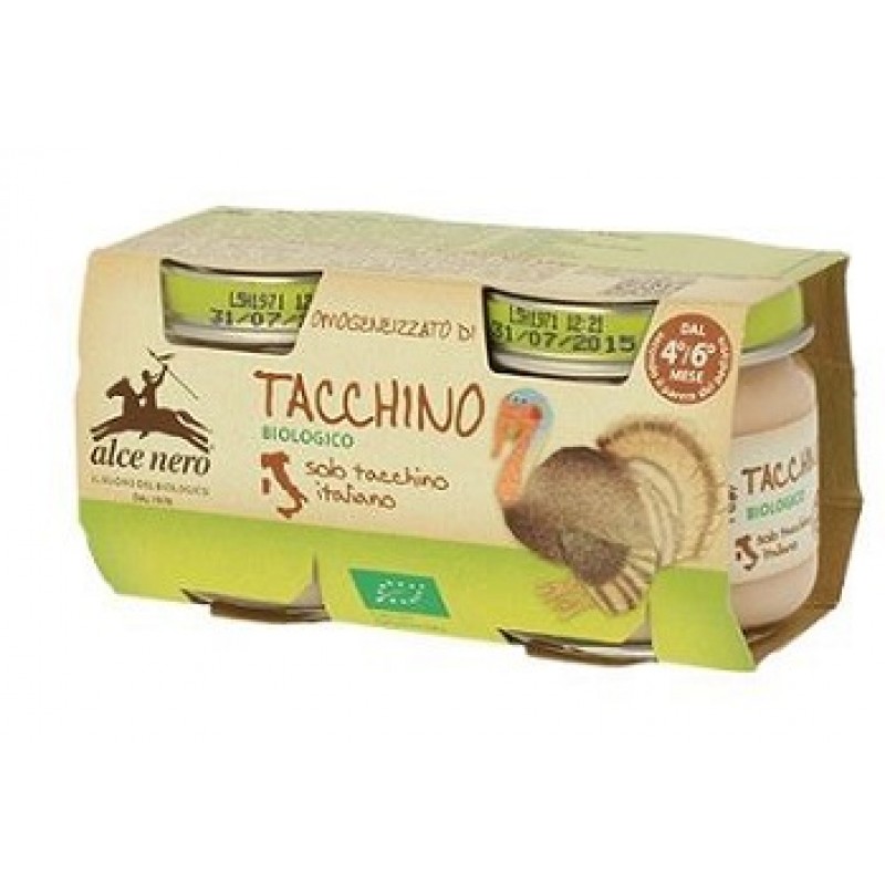 Alce Nero Omogenizzato di Tacchino Biologico 2x80 g