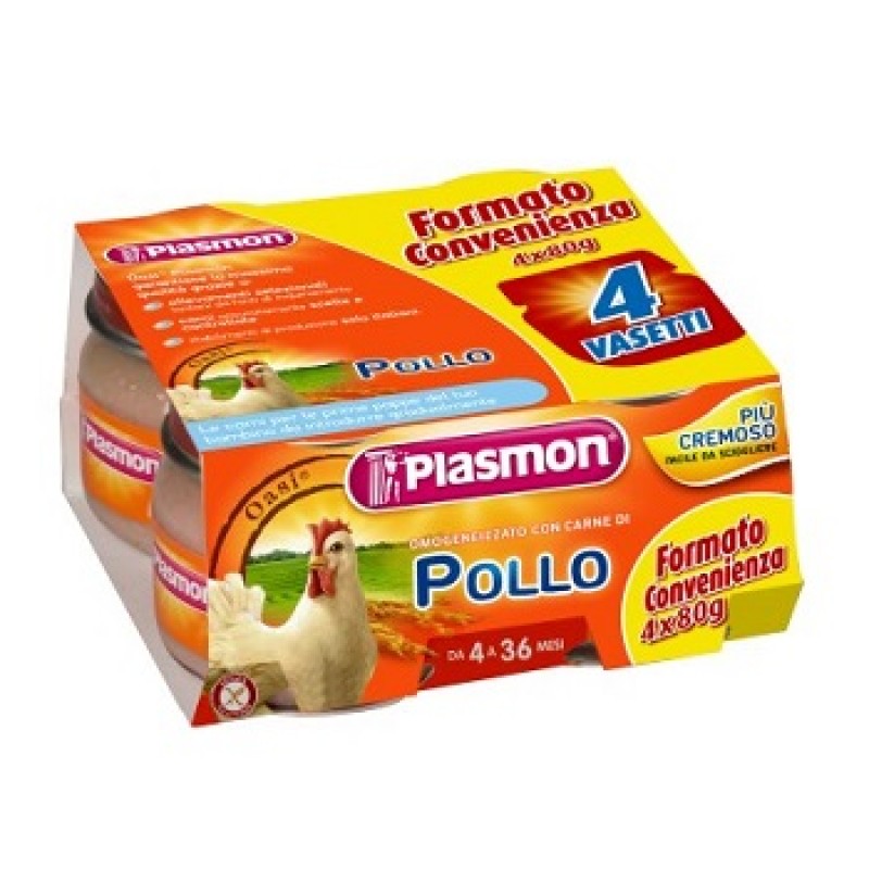 Plasmon Omogeneizzato pollo e cereali 4+ mesi 4x80g