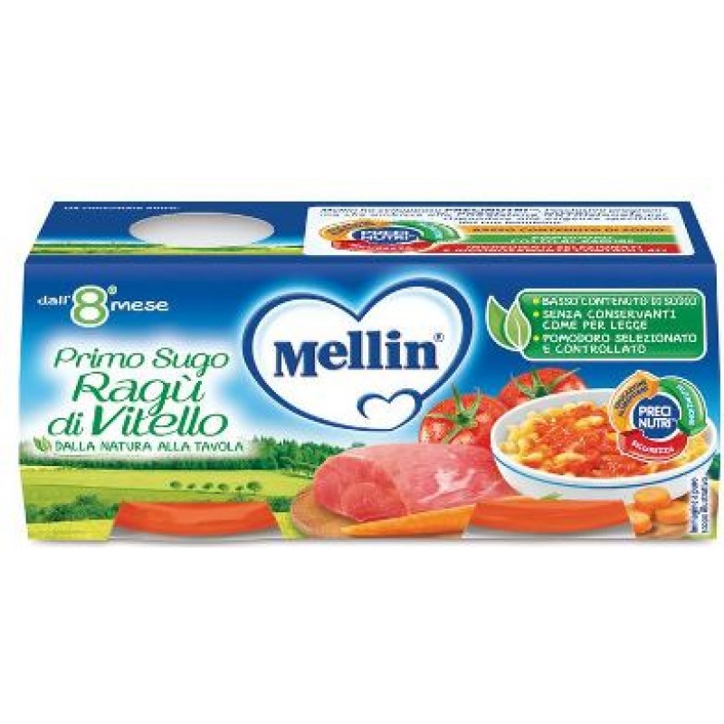 Mellin Primi Sughi Ragù Di Vitello 2 x 80g