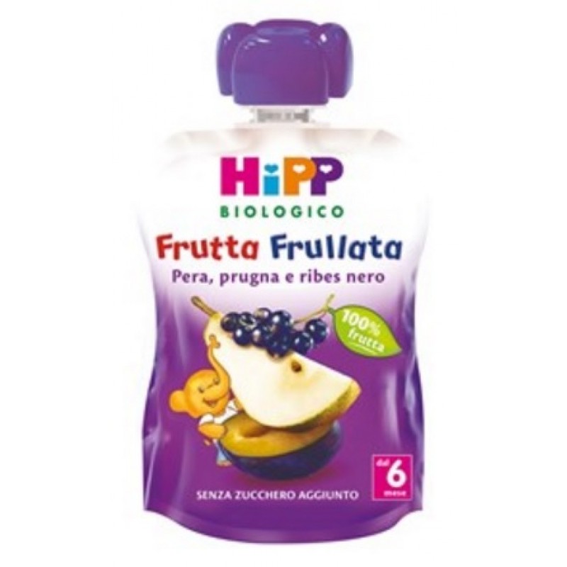 Hipp Biologico Frutta Frullata Pera Prugna E Ribes Nero 90 g
